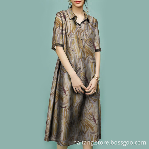 Geometric Printed Shirt Fabric Shirt Material Types Retro